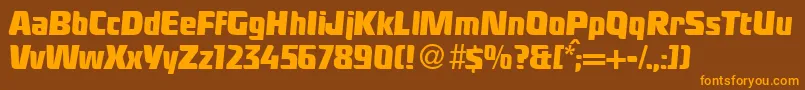 LadykillerRegularDb Font – Orange Fonts on Brown Background