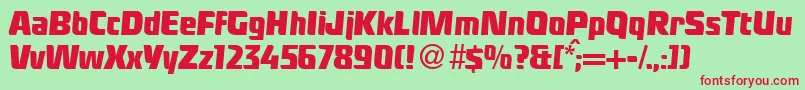 LadykillerRegularDb-fontti – punaiset fontit vihreällä taustalla