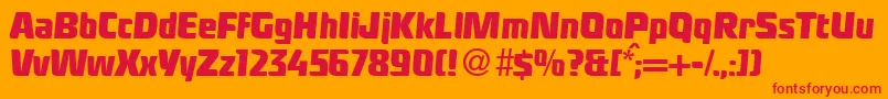 LadykillerRegularDb Font – Red Fonts on Orange Background