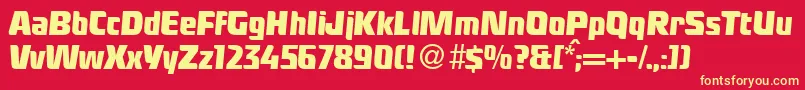 LadykillerRegularDb Font – Yellow Fonts on Red Background