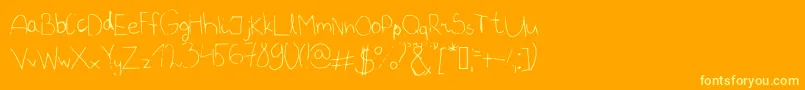 Vipzona-Schriftart – Gelbe Schriften auf orangefarbenem Hintergrund