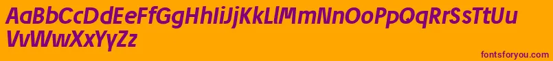 JosefReducedBolditalic Font – Purple Fonts on Orange Background