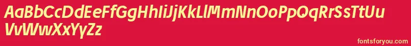 JosefReducedBolditalic Font – Yellow Fonts on Red Background