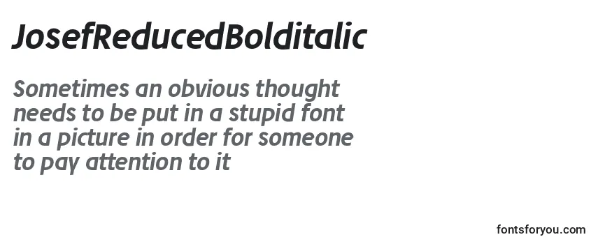 Review of the JosefReducedBolditalic Font