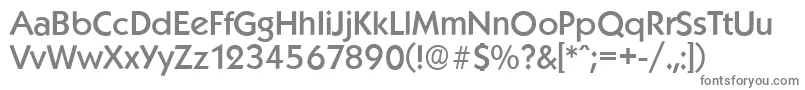 KoblenzserialMediumRegular-fontti – harmaat kirjasimet valkoisella taustalla