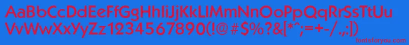 KoblenzserialMediumRegular Font – Red Fonts on Blue Background