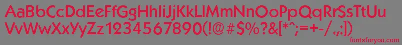 フォントKoblenzserialMediumRegular – 赤い文字の灰色の背景