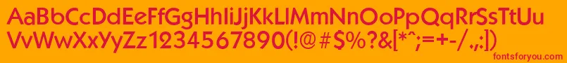 KoblenzserialMediumRegular Font – Red Fonts on Orange Background