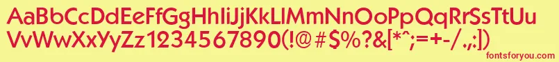 KoblenzserialMediumRegular Font – Red Fonts on Yellow Background