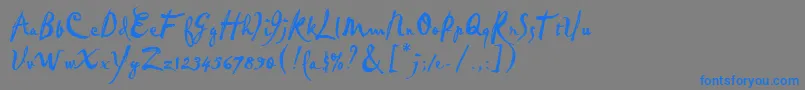 フォントPabloLetPlain.1.0 – 灰色の背景に青い文字