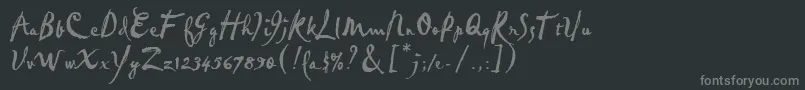 フォントPabloLetPlain.1.0 – 黒い背景に灰色の文字