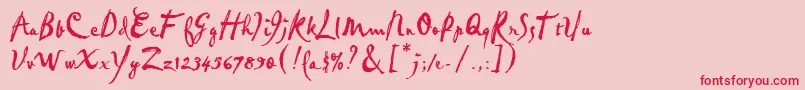 PabloLetPlain.1.0 Font – Red Fonts on Pink Background