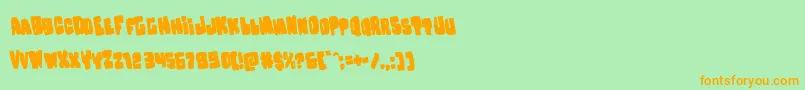 Nobodyhomerotate Font – Orange Fonts on Green Background