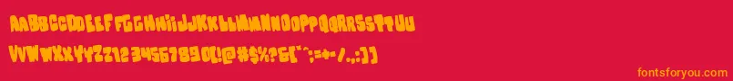 Шрифт Nobodyhomerotate – оранжевые шрифты на красном фоне