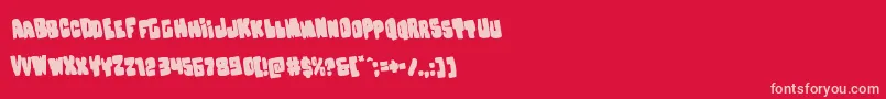 Nobodyhomerotate-Schriftart – Rosa Schriften auf rotem Hintergrund