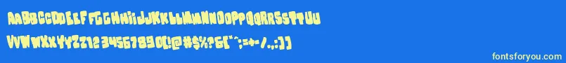 Nobodyhomerotate Font – Yellow Fonts on Blue Background