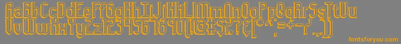 Gyneric3DBrk-Schriftart – Orangefarbene Schriften auf grauem Hintergrund