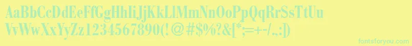 BodoconmeddbNormal Font – Green Fonts on Yellow Background