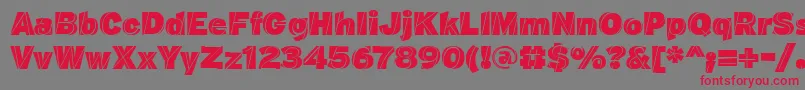 フォントJ.M.NexusGrotesque – 赤い文字の灰色の背景