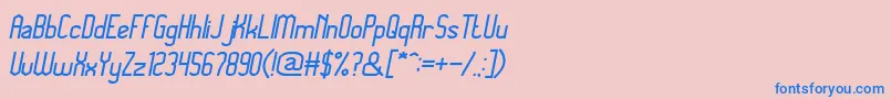 フォントMegapolitanjakartaItalic – ピンクの背景に青い文字