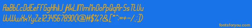 Шрифт MegapolitanjakartaItalic – оранжевые шрифты на синем фоне