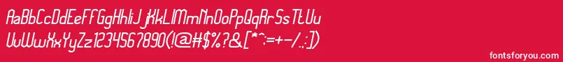 フォントMegapolitanjakartaItalic – 赤い背景に白い文字