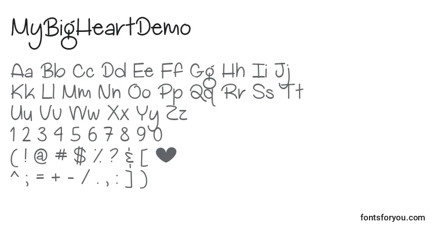 MyBigHeartDemo Font – alphabet, numbers, special characters