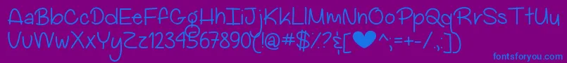 MyBigHeartDemo Font – Blue Fonts on Purple Background
