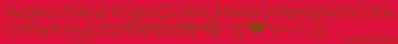 MyBigHeartDemo Font – Brown Fonts on Red Background