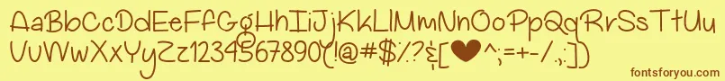 Police MyBigHeartDemo – polices brunes sur fond jaune