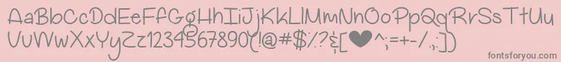 MyBigHeartDemo-Schriftart – Graue Schriften auf rosa Hintergrund