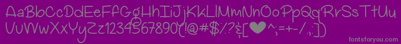 Czcionka MyBigHeartDemo – szare czcionki na fioletowym tle