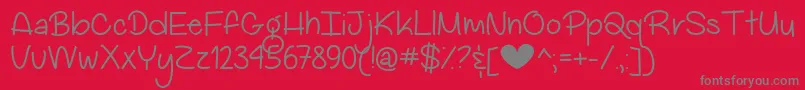 MyBigHeartDemo Font – Gray Fonts on Red Background
