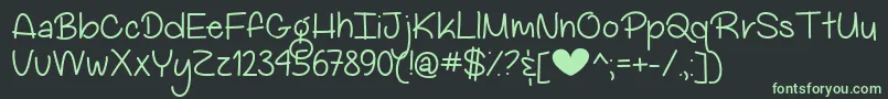 MyBigHeartDemo Font – Green Fonts on Black Background