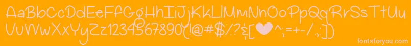 Czcionka MyBigHeartDemo – różowe czcionki na pomarańczowym tle