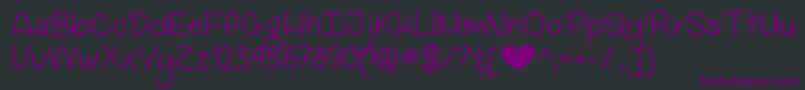 MyBigHeartDemo Font – Purple Fonts on Black Background