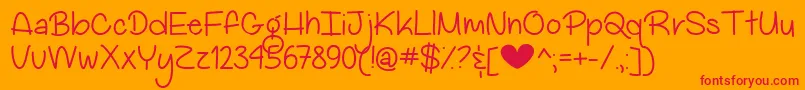 fuente MyBigHeartDemo – Fuentes Rojas Sobre Fondo Naranja