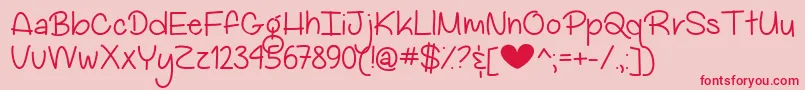 MyBigHeartDemo Font – Red Fonts on Pink Background