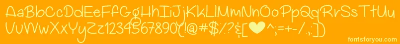 MyBigHeartDemo Font – Yellow Fonts on Orange Background