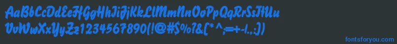 フォントDsBisonOutline – 黒い背景に青い文字