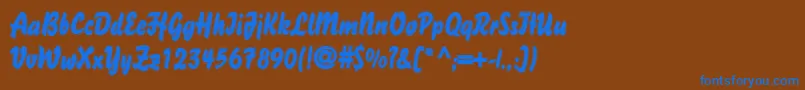 フォントDsBisonOutline – 茶色の背景に青い文字