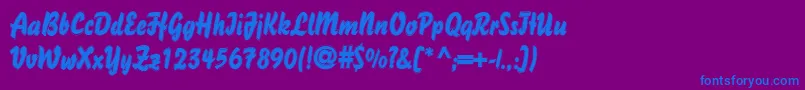 DsBisonOutline-Schriftart – Blaue Schriften auf violettem Hintergrund