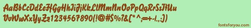 DsBisonOutline Font – Brown Fonts on Green Background