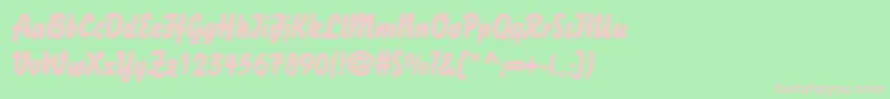 フォントDsBisonOutline – 緑の背景にピンクのフォント