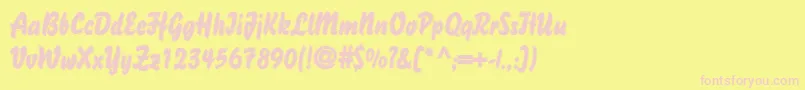 DsBisonOutline-Schriftart – Rosa Schriften auf gelbem Hintergrund