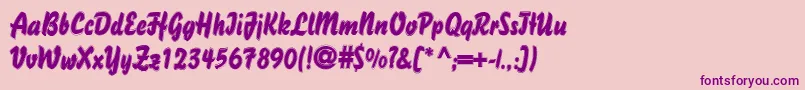 DsBisonOutline-Schriftart – Violette Schriften auf rosa Hintergrund
