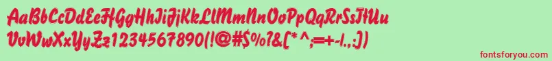 DsBisonOutline Font – Red Fonts on Green Background