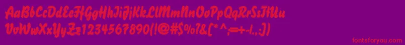 DsBisonOutline-Schriftart – Rote Schriften auf violettem Hintergrund