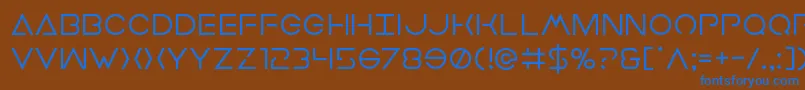 フォントEarthorbiter – 茶色の背景に青い文字