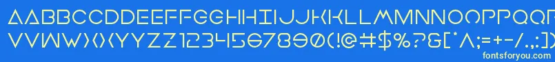 フォントEarthorbiter – 黄色の文字、青い背景